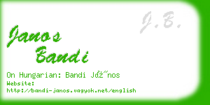 janos bandi business card